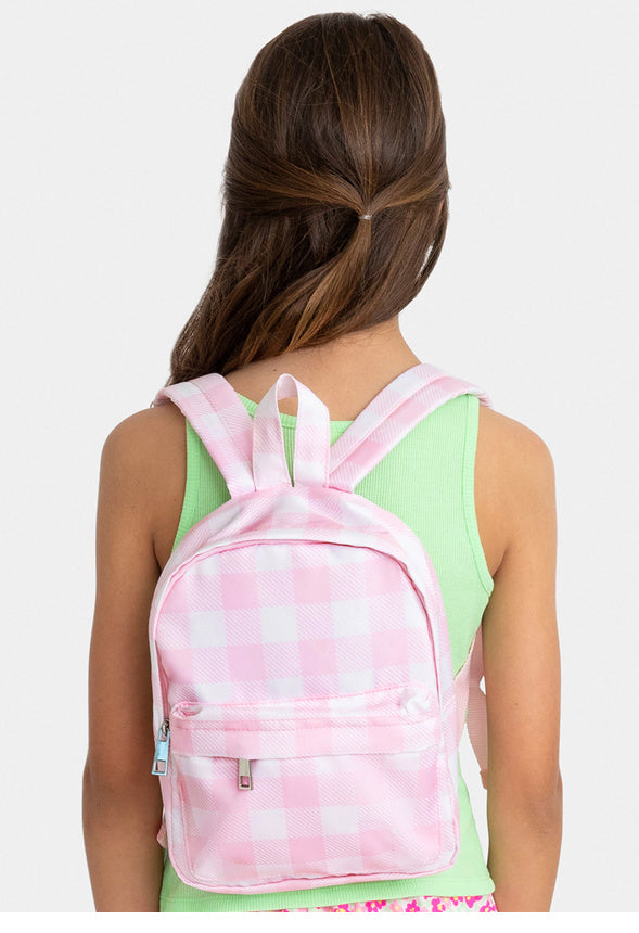 Gingham Mini Backpack Pink
