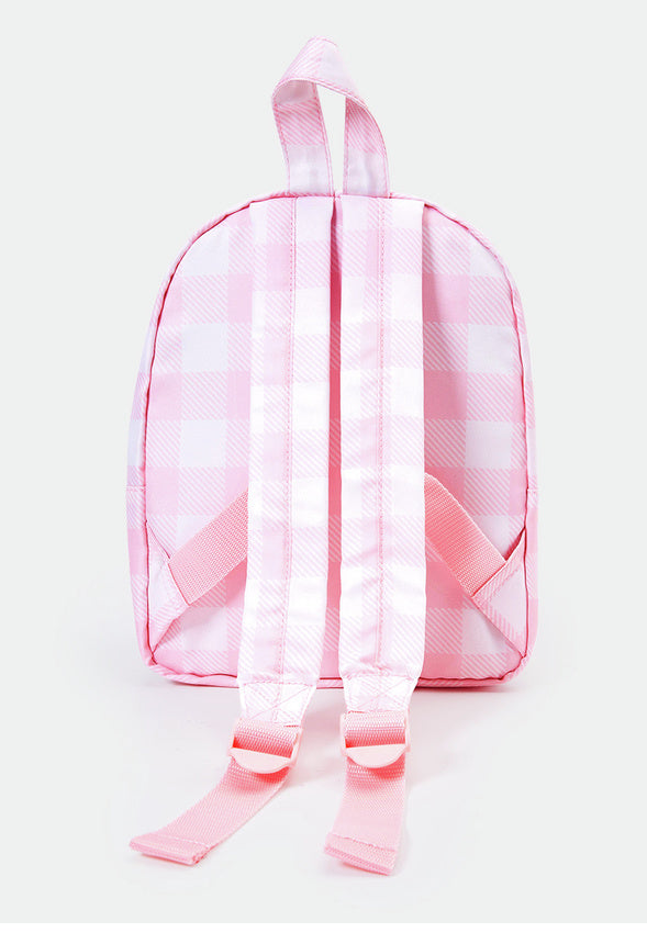 Gingham Mini Backpack Pink