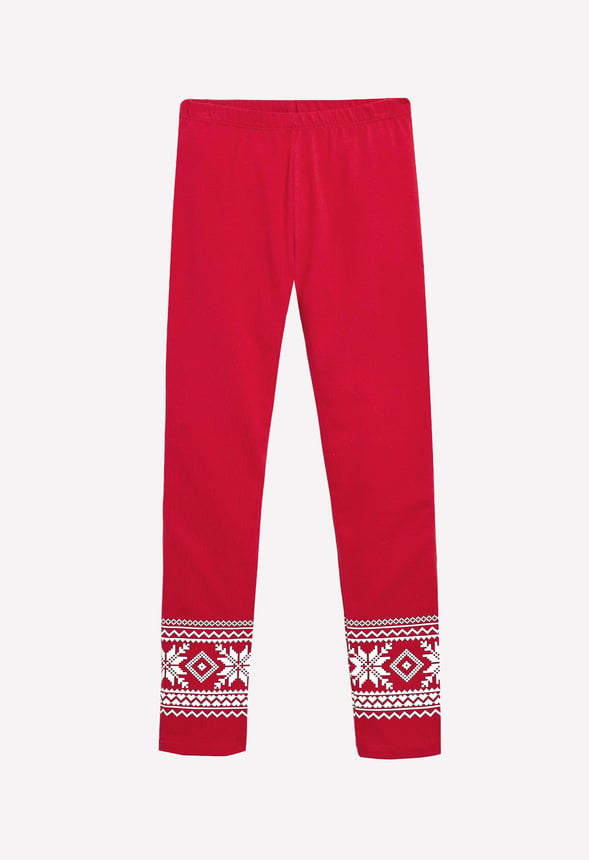 Fair Isle Ankle Legging Red