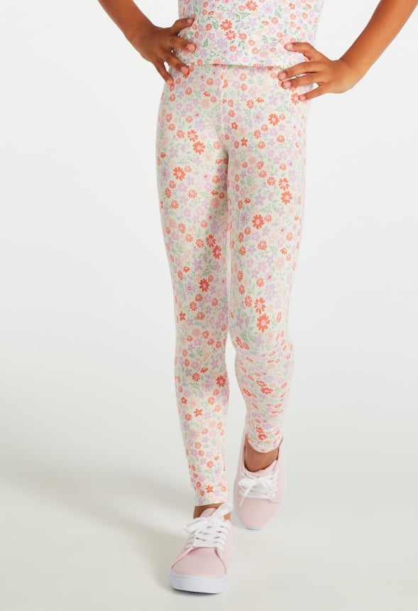 Spring Ditsy Floral Legging White Floral