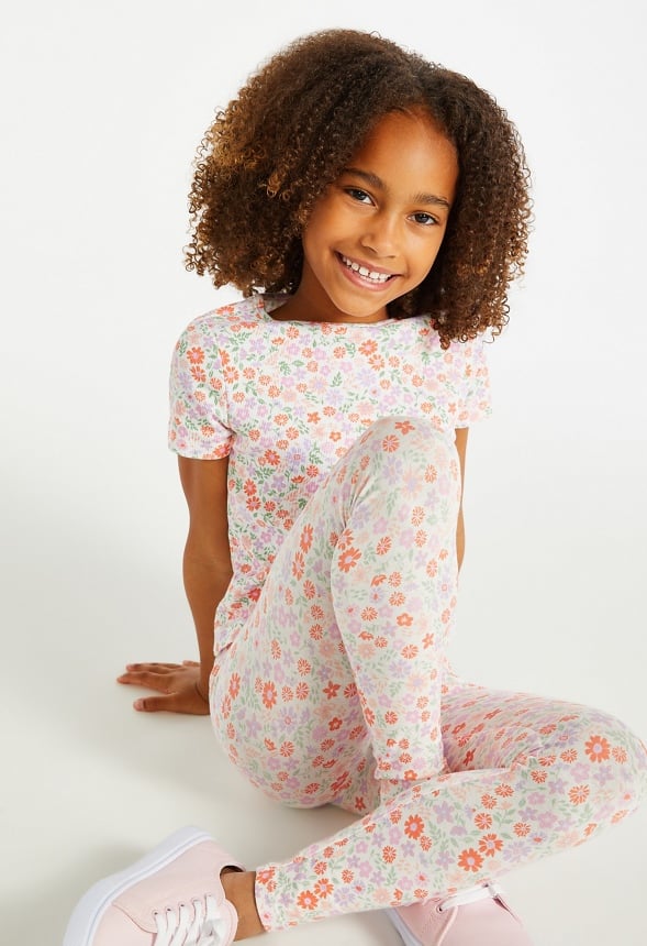 Spring Ditsy Floral Legging White Floral