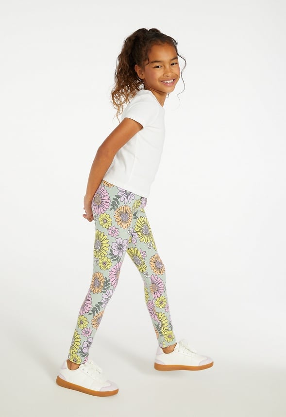 Daisy Floral Legging Green