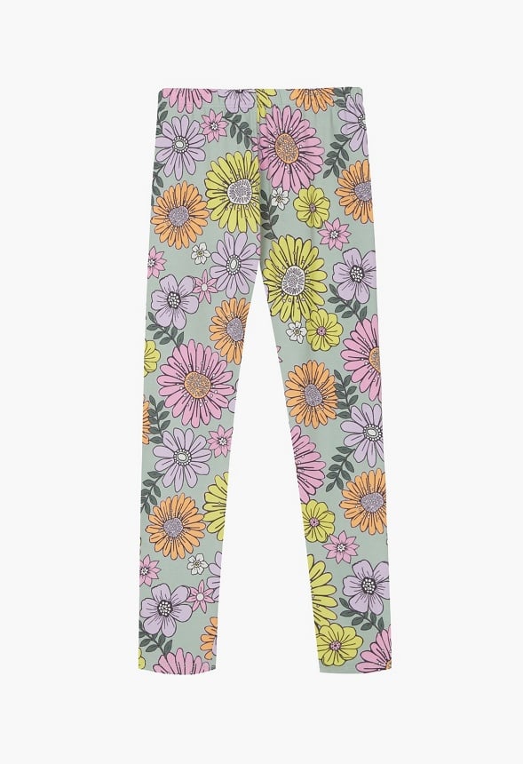 Daisy Floral Legging Green
