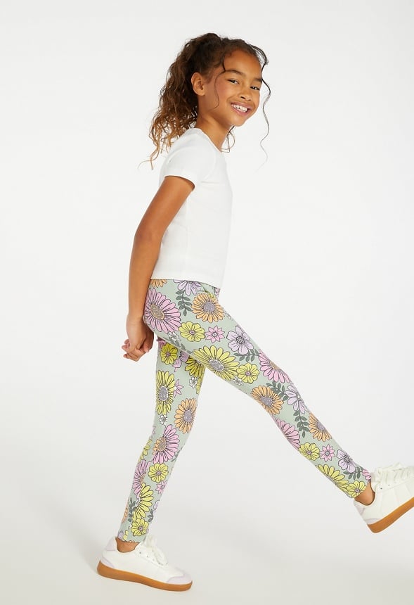 Daisy Floral Legging Green