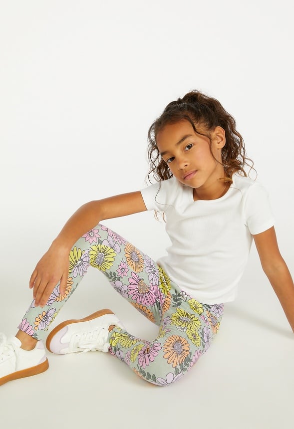 Daisy Floral Legging Green