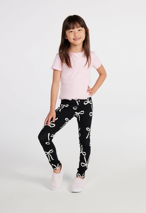 Bow Print Legging Black
