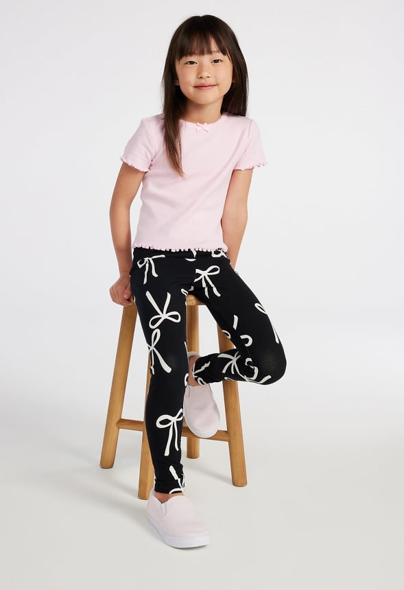 Bow Print Legging Black
