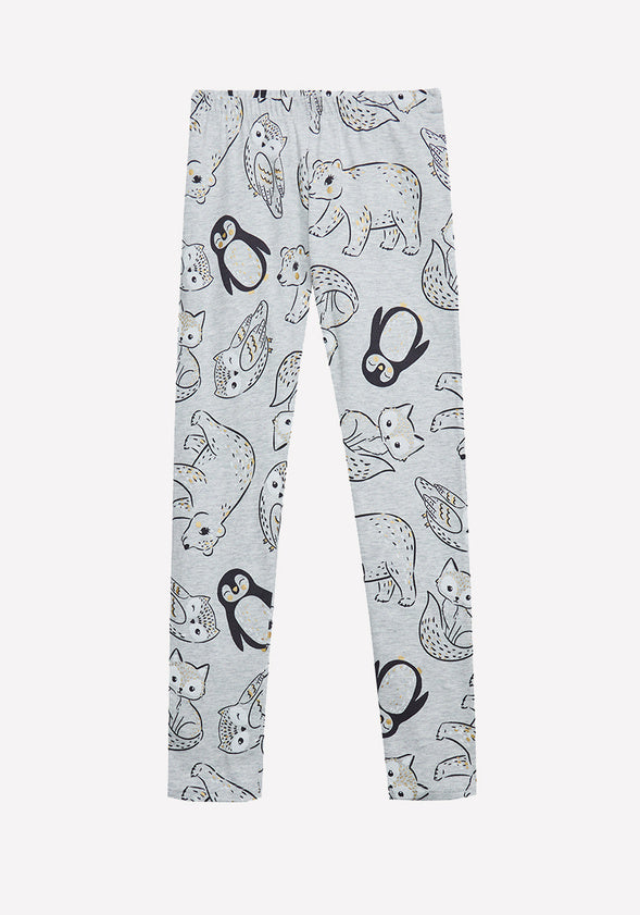 Winter Animal Legging Grey