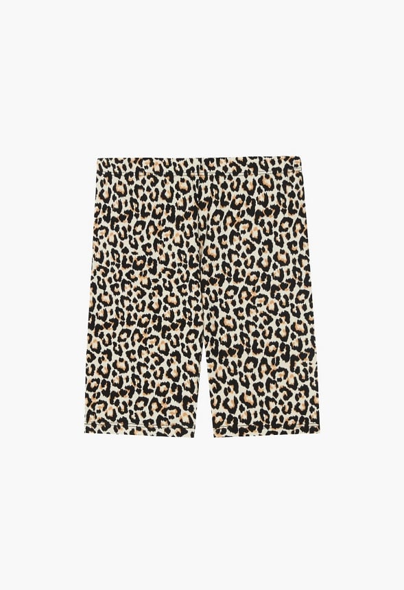 Cheetah Print Bike Short Tan