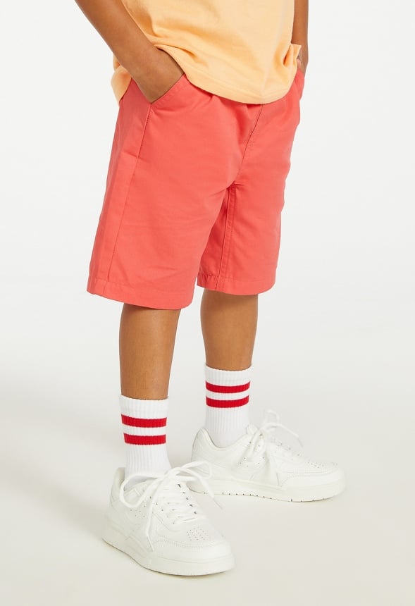 Pull On Fleece Short Red