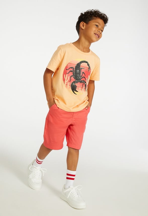 Pull On Fleece Short Red