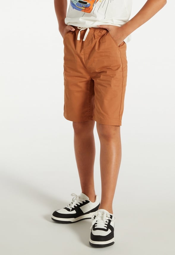 Pull On Woven Short Tan
