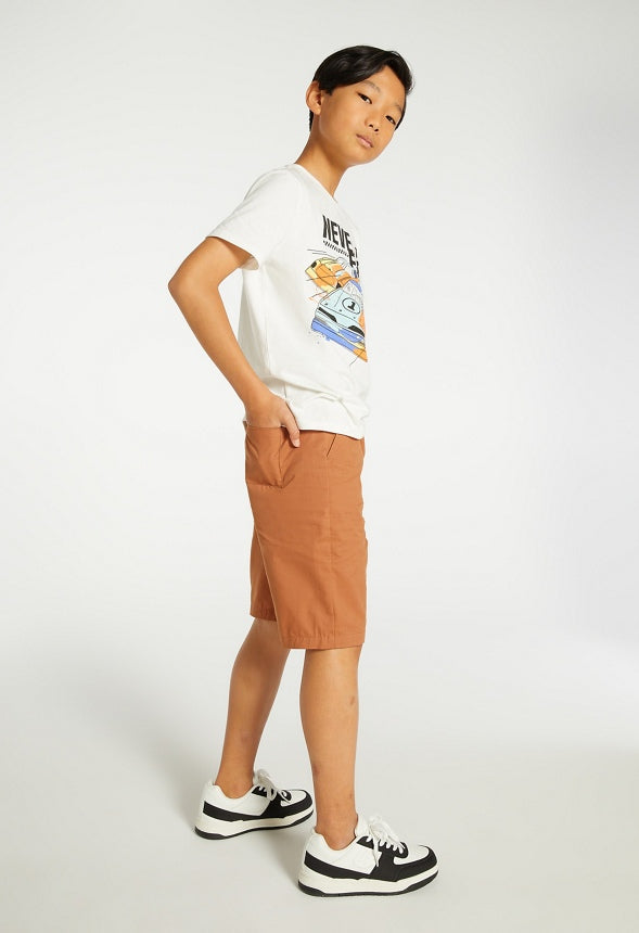 Pull On Woven Short Tan