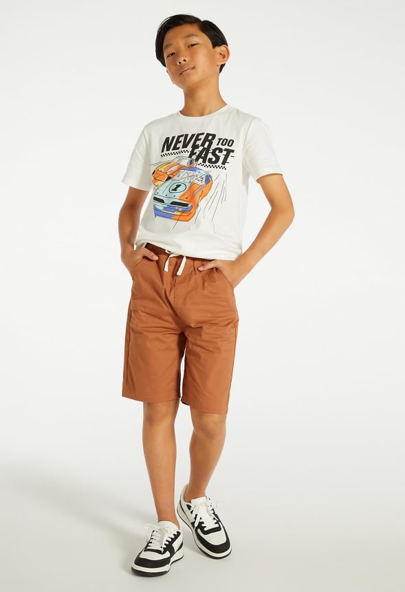 Pull On Woven Short Tan