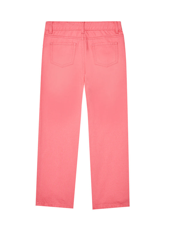 Pink Straight Denim Jean Pink