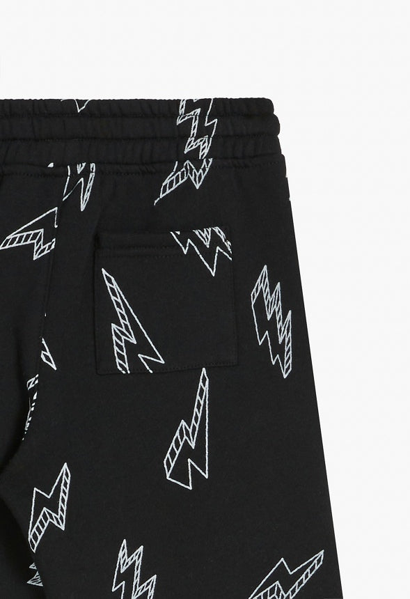Lightning Fleece Short Black