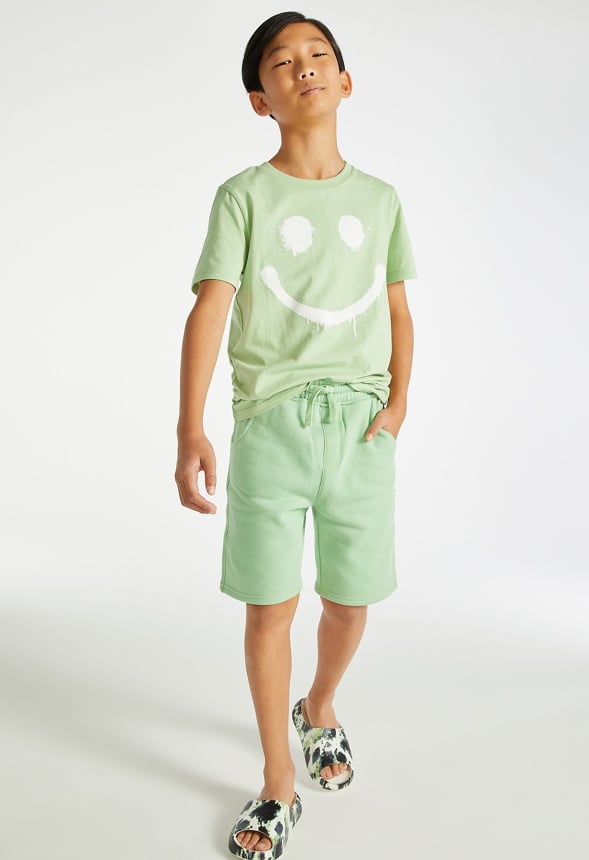 Pull On Fleece Short Light Green
