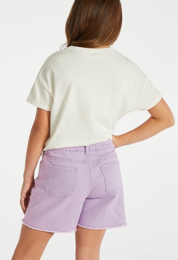 Destructed Denim Shorts Purple