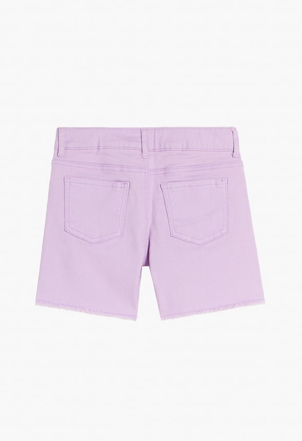 Destructed Denim Shorts Purple