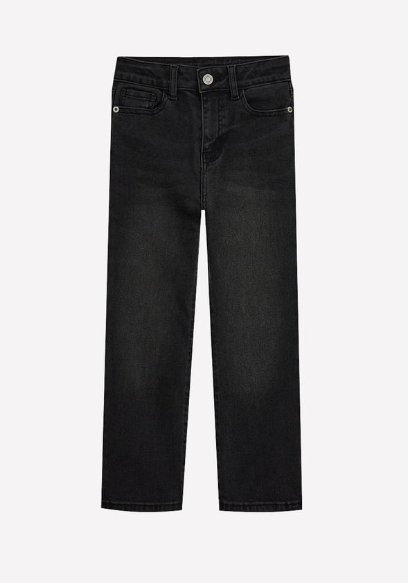 High Rise Straight Leg Denim Black