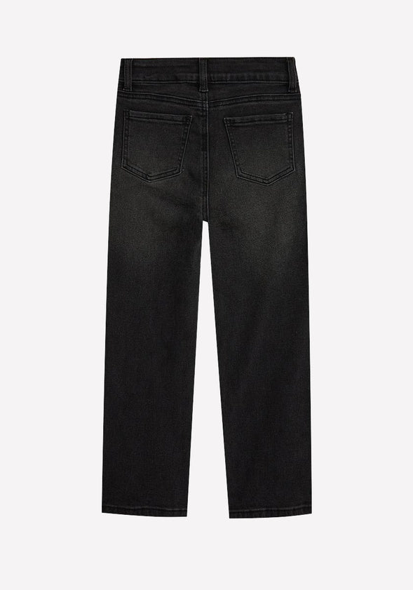 High Rise Straight Leg Denim Black