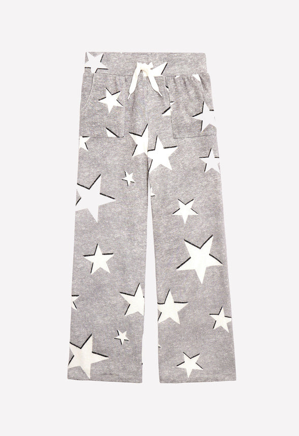 Wide Leg Star Lounge Pants Grey
