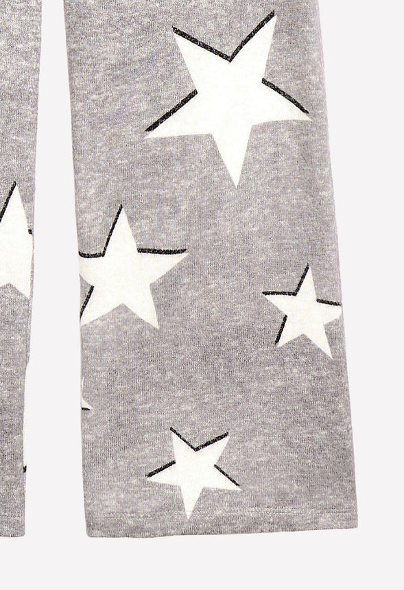 Wide Leg Star Lounge Pants Grey