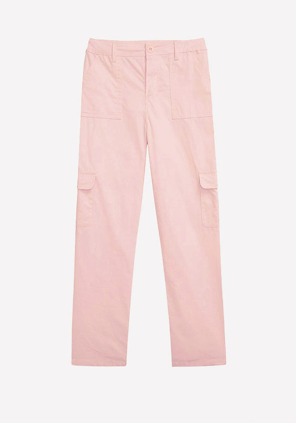 High Rise Cargo Pants Light Pink