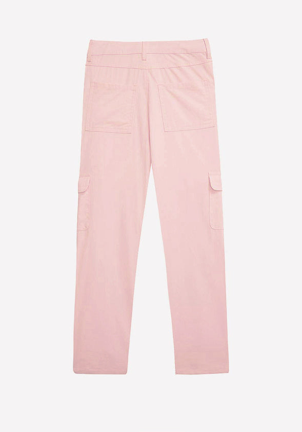 High Rise Cargo Pants Light Pink