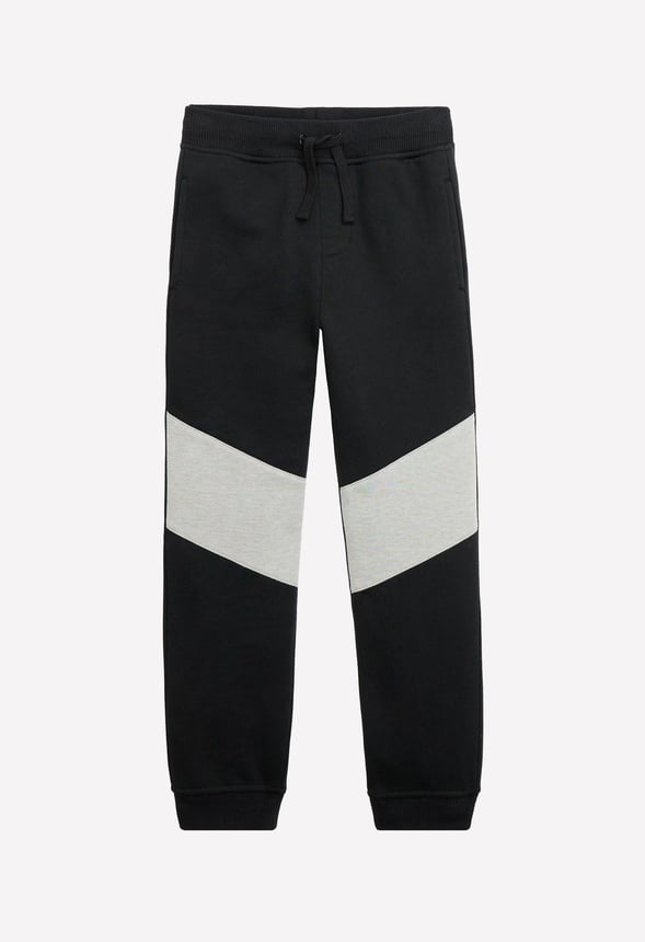 Colorblock Pieced Fleece Jogger Black Multi