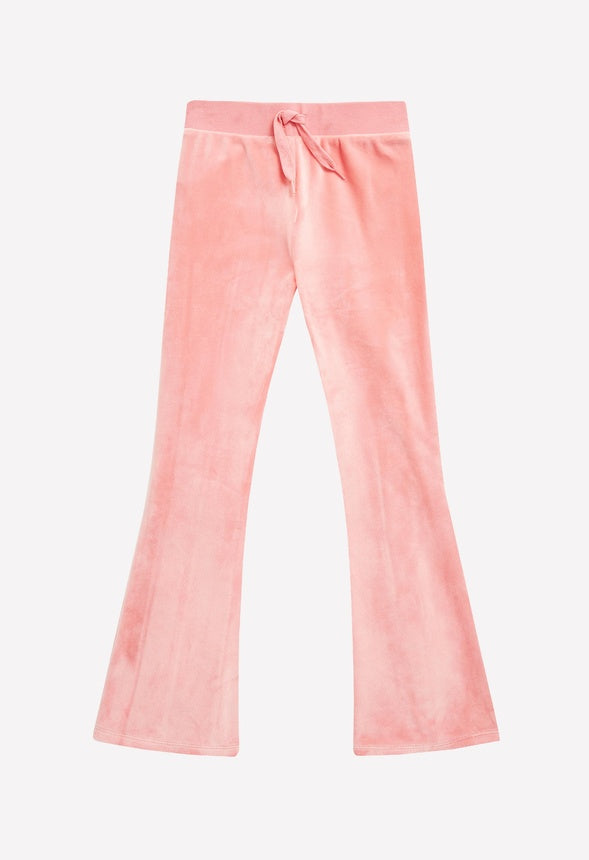 Velour Bootcut Pants Pink