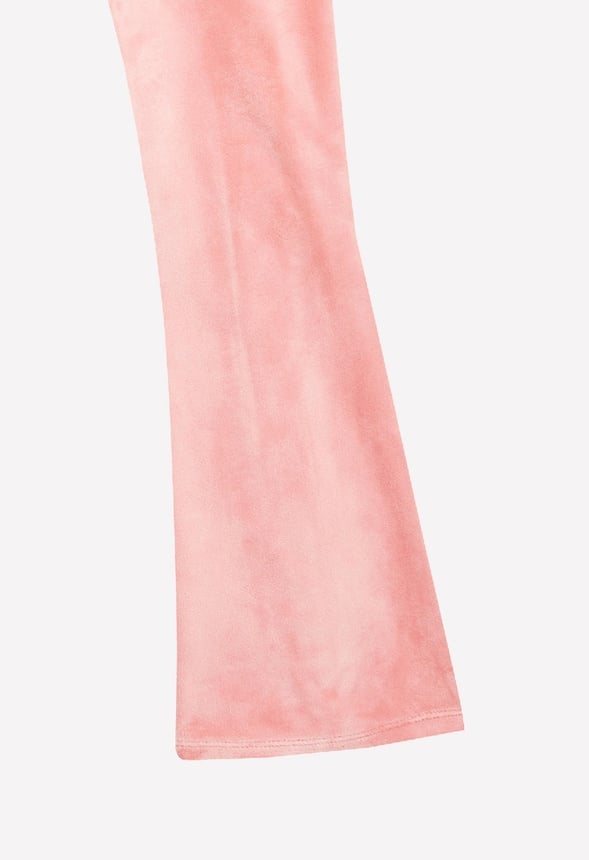 Velour Bootcut Pants Pink
