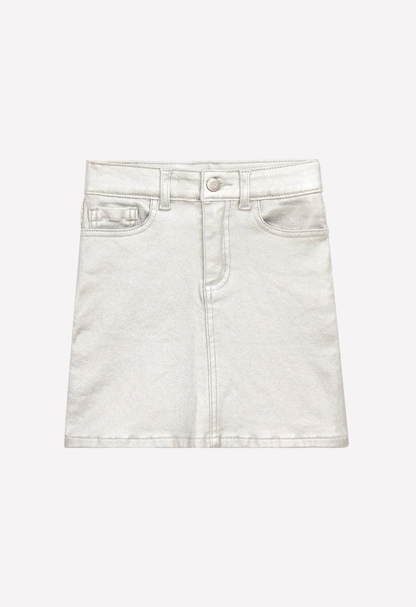 Metallic Mini Skirt Silver
