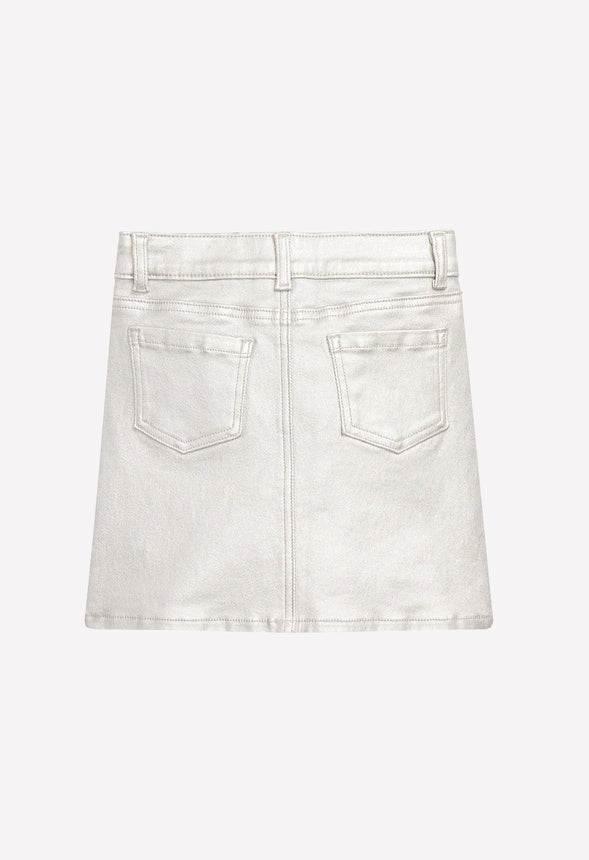 Metallic Mini Skirt Silver