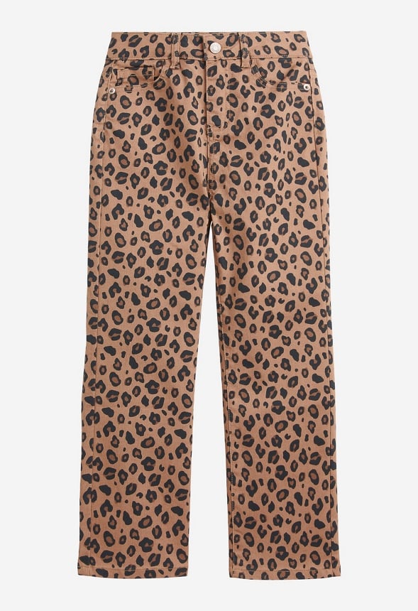 High Rise Straight Fit Cheetah Denim  Cheetah