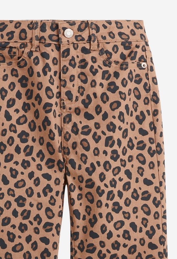 High Rise Straight Fit Cheetah Denim  Cheetah