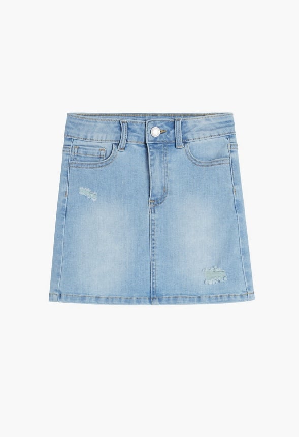 Distressed Mini Skirt Blue