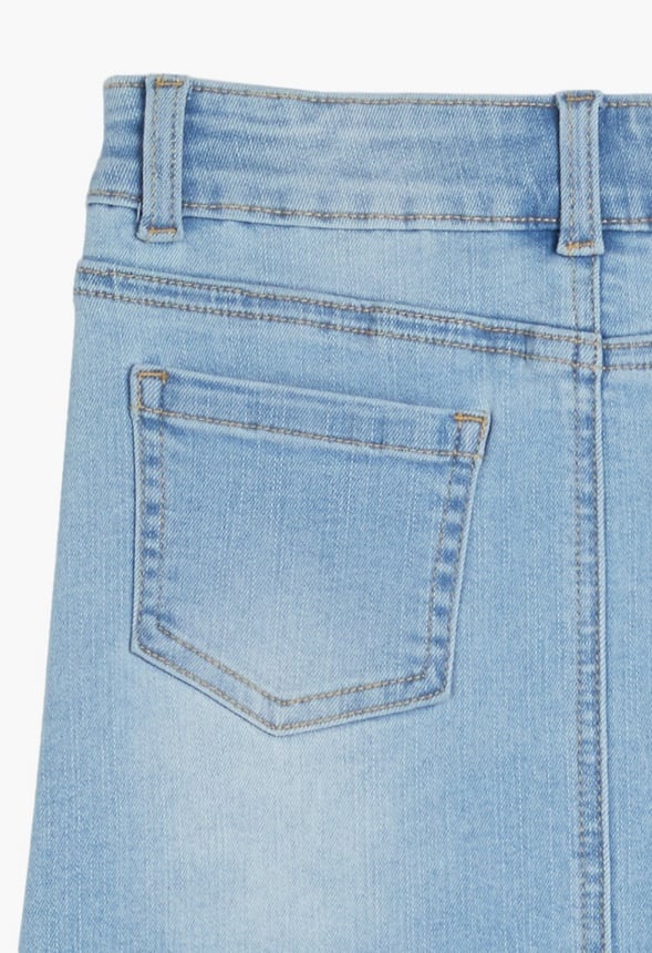 Distressed Mini Skirt Blue