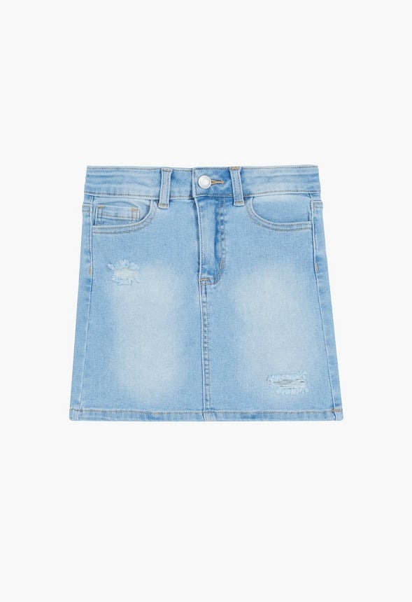 Distressed Mini Skirt Blue