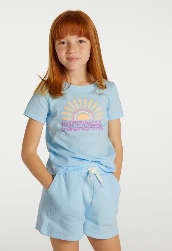 Fleece Pull On Shorts Blue
