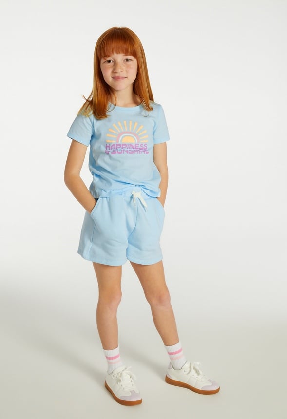 Fleece Pull On Shorts Blue