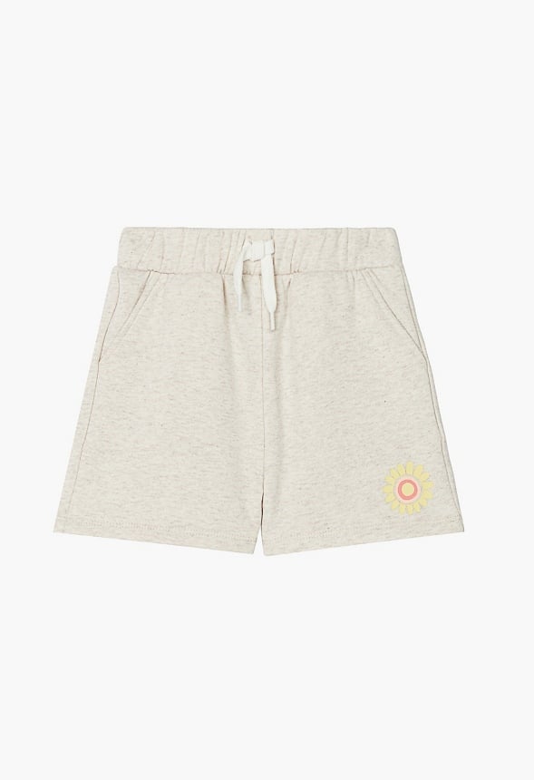 Sunny Flower Icon Fleece Shorts Grey