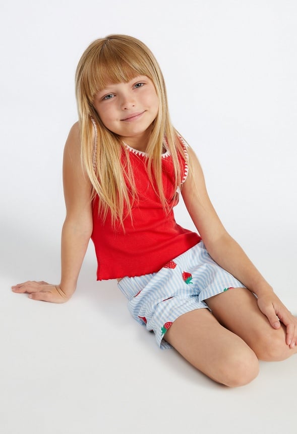 Strawberry Pull On Shorts Stripe