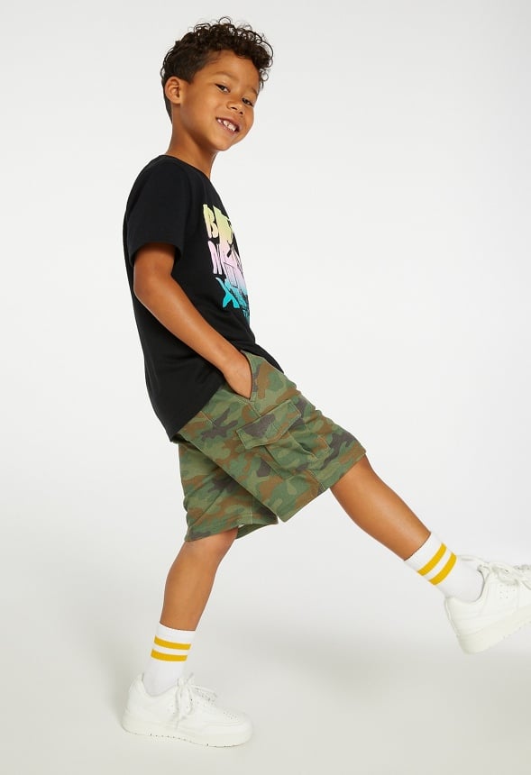 Pull On Cargo Short Green Camo