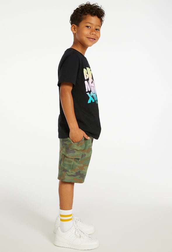Pull On Cargo Short Green Camo