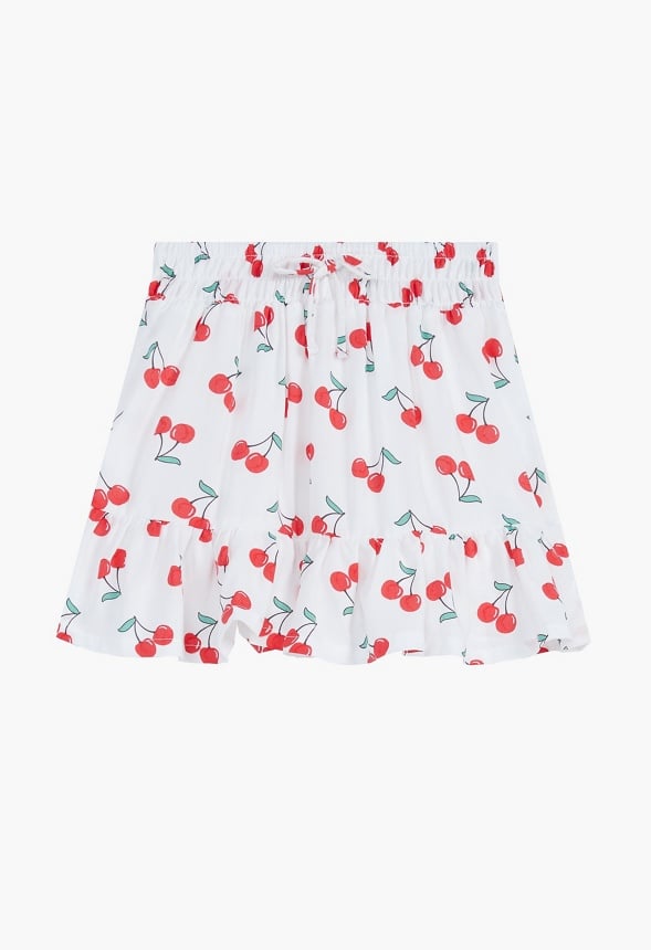 Cherry Flounce Skirt White Cherry