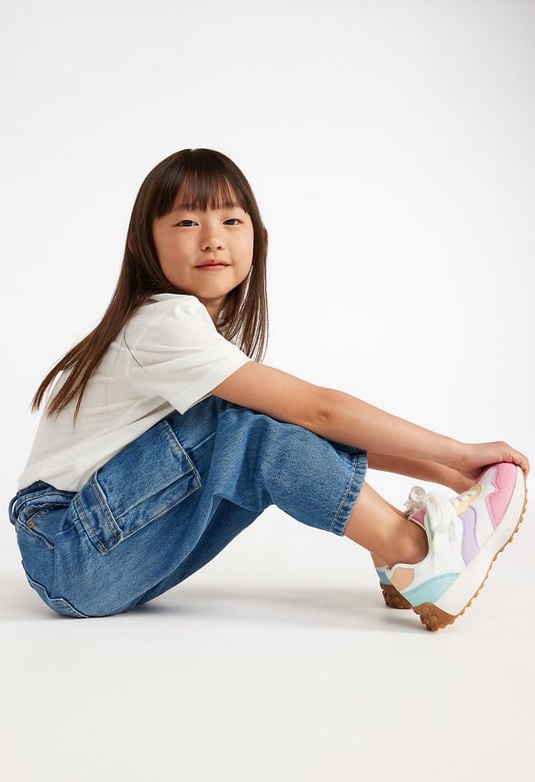 High Rise Wide Leg Cargo Denim Blue
