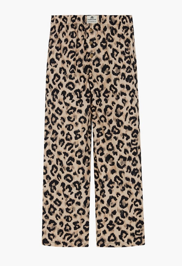 Elastic Waist Wide Leg Pants Tan
