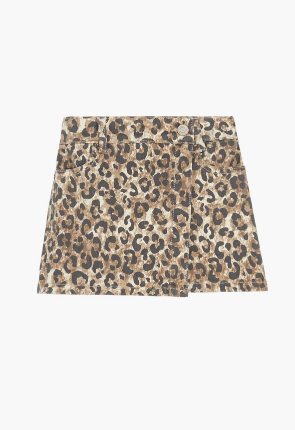Front Pocket Wrap Skort Brown