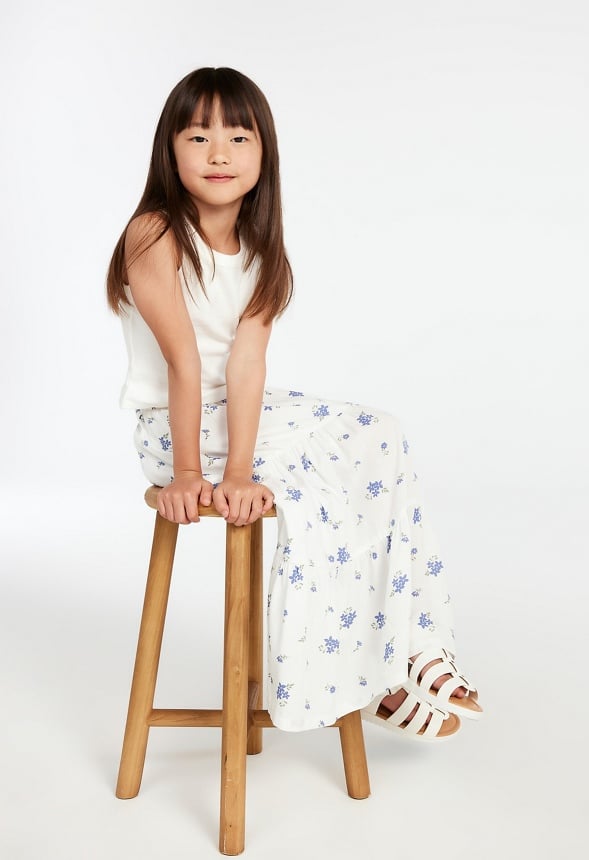 Tiered Maxi Skirt White